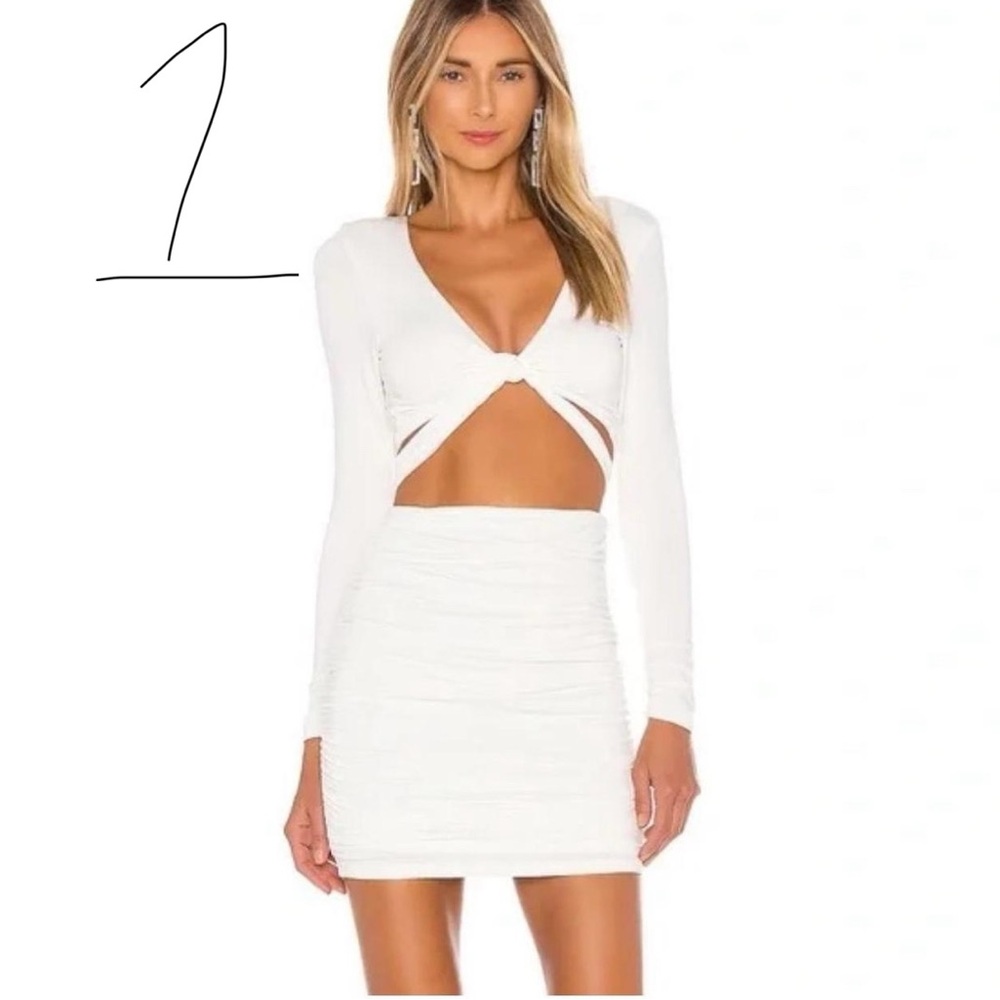 White Long Sleeve Cutout Dress
